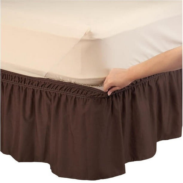 Twin/Full, Brownish-Gold Kennedy Home Collection Wrap Around Style Easy Fit Elastic Bed Ruffles 